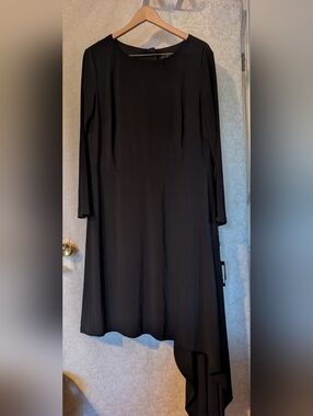 Adriana‎ Papell Sz.16 NWT Asymmetrical Matte Jersey Dress Black